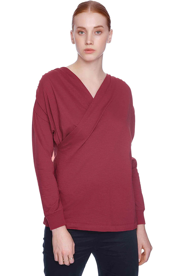 Double-Breasted Long-Sleeved Top - 2