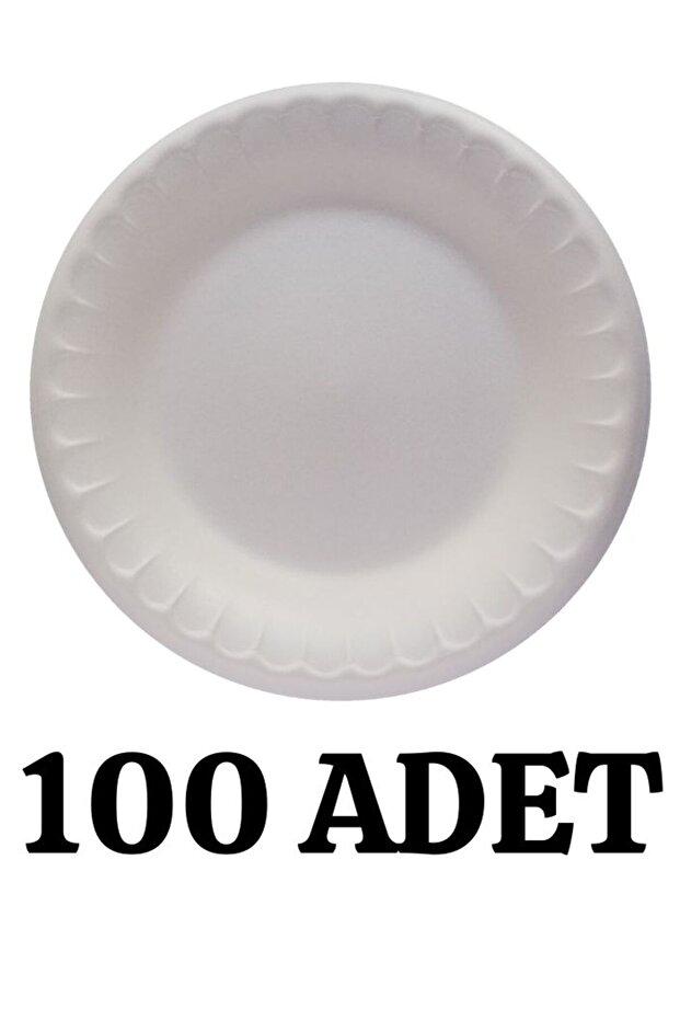 Köpük Tabak Yuvarlak 100'lü Kullan At Tabak 17 cm Köpük Tabak - 1
