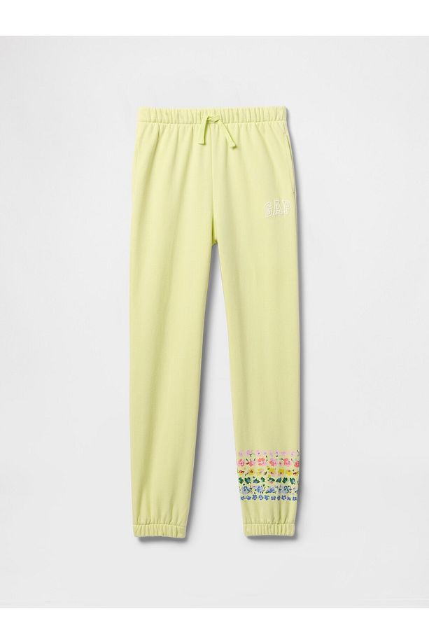 Kız Çocuk Sarı Gap Logo Fransız Havlu Kumaş Jogger Eşofman Altı - 5