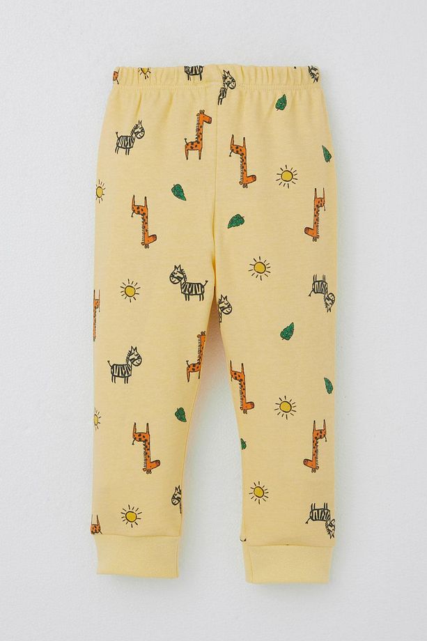 Erkek Bebek Pijama Takımı Minik Safari Temalı Hayvancık Desenli 4 Ay-1 Yaş, Sarı - 5