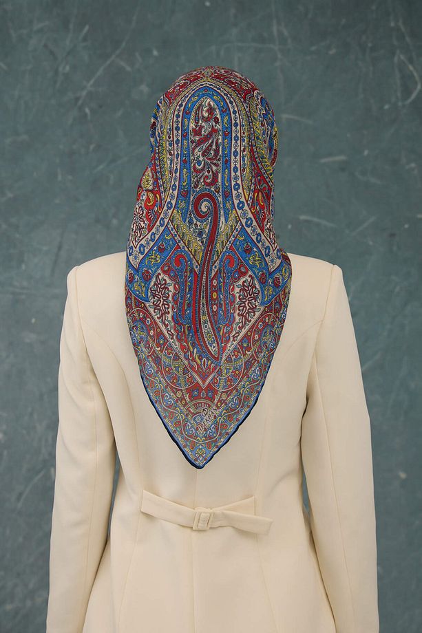 İpekhan Soft Pamuk Etro Desen Eşarp 1224-03 Kırmızı - 4