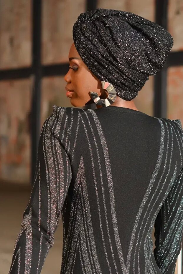 Küçük Pullu Siyah Dolgusuz Bone - 3