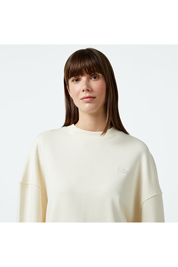 Classic Kadın Krem Sweatshirt - 5