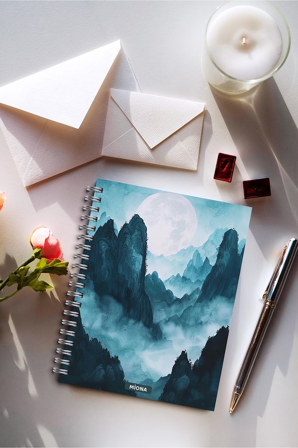 A5 Spiralli Karton Kapak 2’li Set 80 Gram 60 Yaprak Çizgisiz Okul Defteri , Notebook - 2