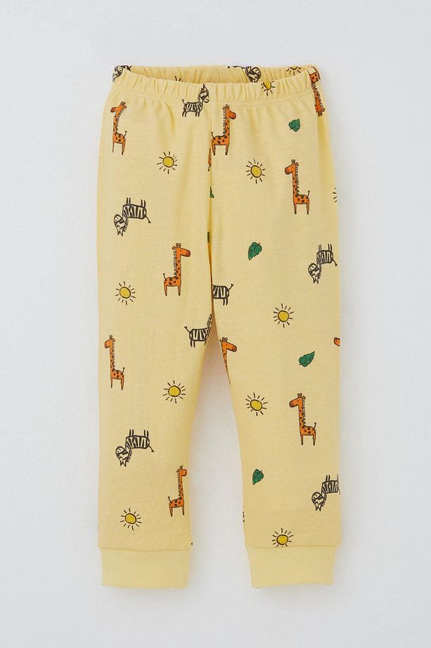 Erkek Bebek Pijama Takımı Minik Safari Temalı Hayvancık Desenli 4 Ay-1 Yaş, Sarı - 3
