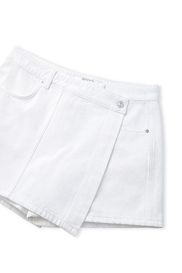 Anvelop denim şort etek - 4