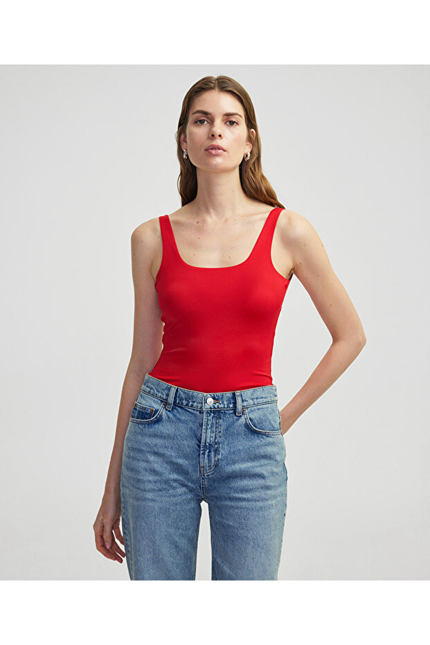 Kare yaka basic tişört - 1