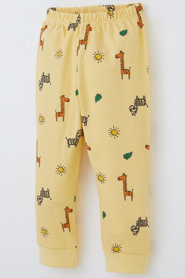 Erkek Bebek Pijama Takımı Minik Safari Temalı Hayvancık Desenli 4 Ay-1 Yaş, Sarı - 7