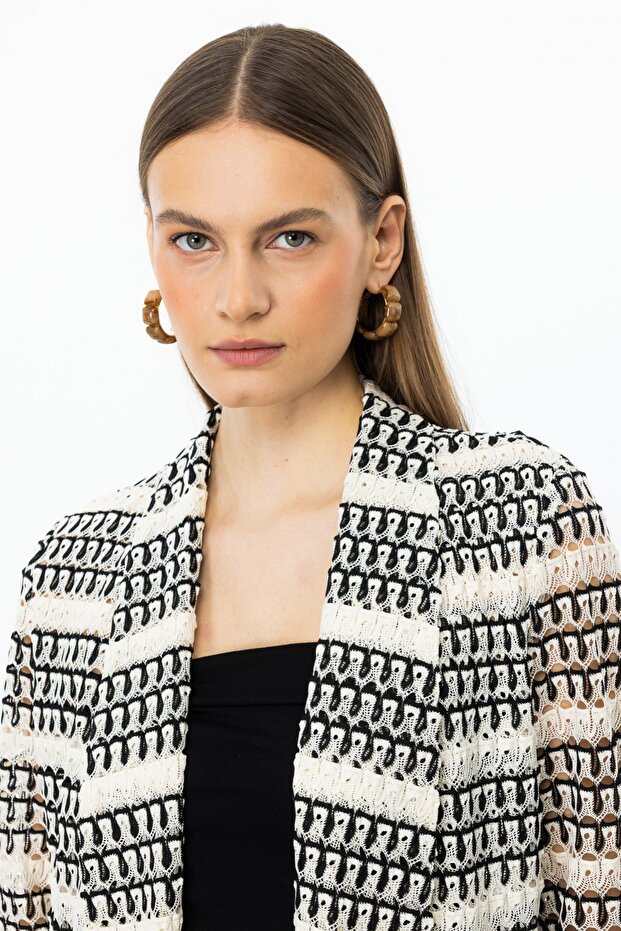 Desenli Tül Ceket - 3