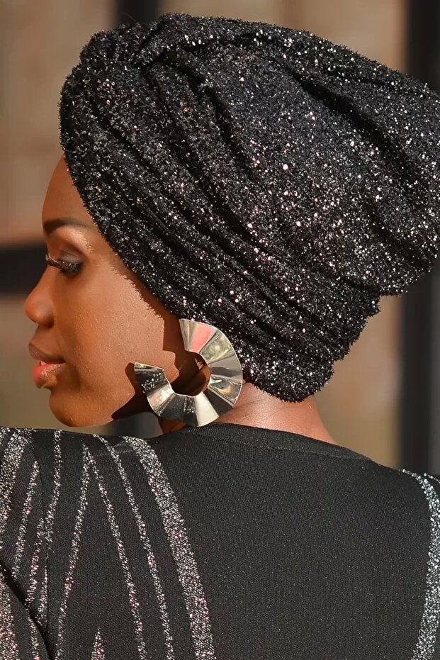 Küçük Pullu Siyah Dolgusuz Bone - 5