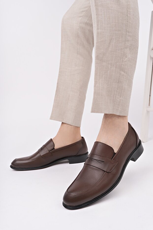 H040 Valódi bőr klasszikus férficipő - 6