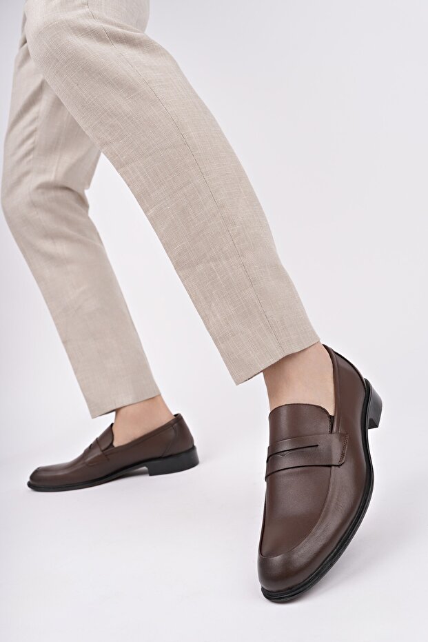 H040 Valódi bőr klasszikus férficipő - 7