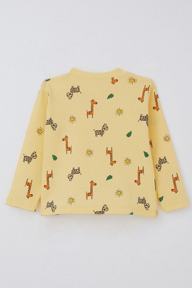 Erkek Bebek Pijama Takımı Minik Safari Temalı Hayvancık Desenli 4 Ay-1 Yaş, Sarı - 4