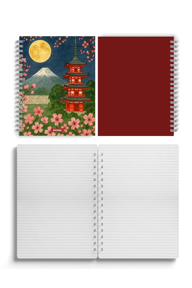 A5 Spiralli Karton Kapak 2’li Set 80 Gram 60 Yaprak Çizgili Okul Defteri , Notebook - 5