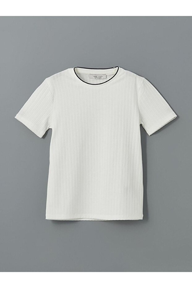 Crew Neck Textured Boy's T-Shirt (S5)