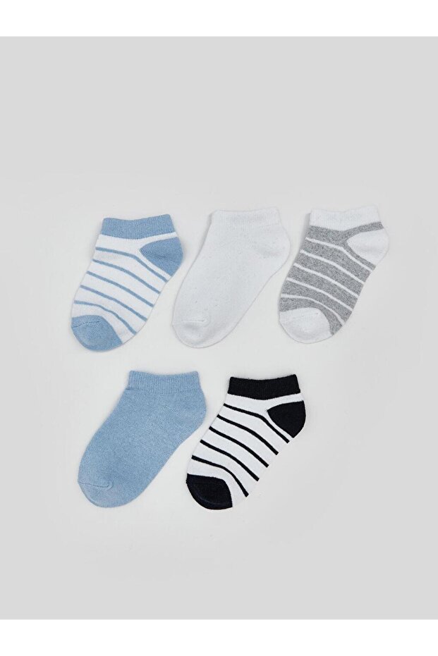 Smíšené pruhované chlapecké ponožky do bot, 5 kusů (S5) - 1