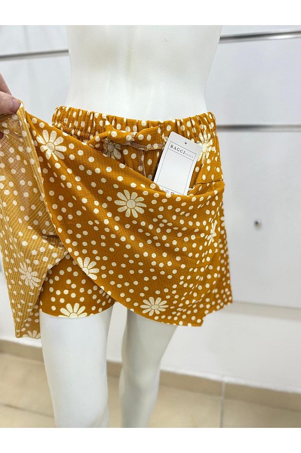 volanlı kız şort etek /volanlı çiçek desen mini şortlu etek/ mini yazlık şort etek - 5