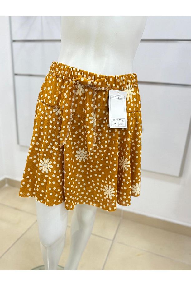 volanlı kız şort etek /volanlı çiçek desen mini şortlu etek/ mini yazlık şort etek - 1