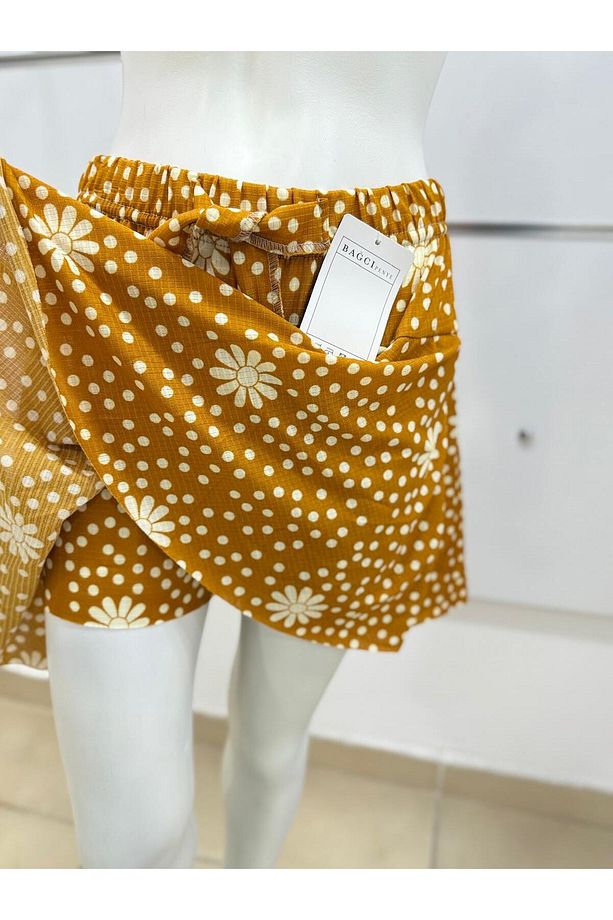 volanlı kız şort etek /volanlı çiçek desen mini şortlu etek/ mini yazlık şort etek - 2