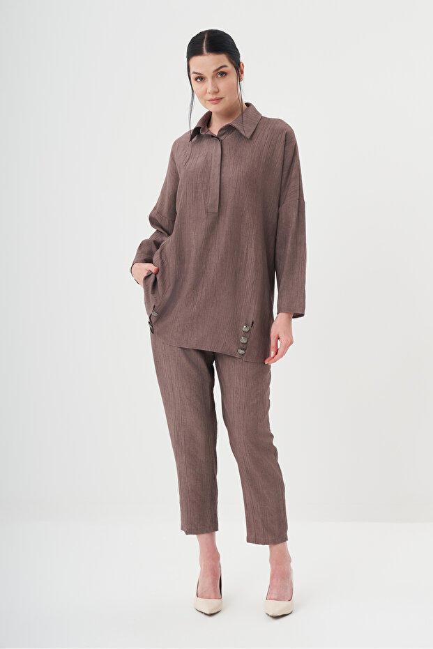 Kadın Gömlekli Basic Takım 8534 - 4