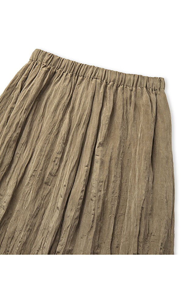 Kırışık efektli midi etek - 4