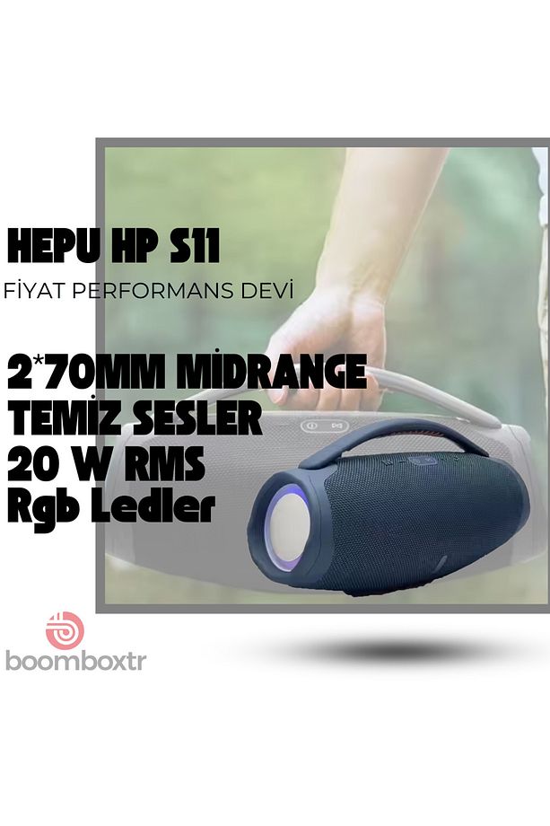 HP-S11 Taşınabilir Şarjlı Bluetooth Hoparlör Usb,Aux,Tf Rgb 20w Rms 95 DB 1800 Mah TWS - 3