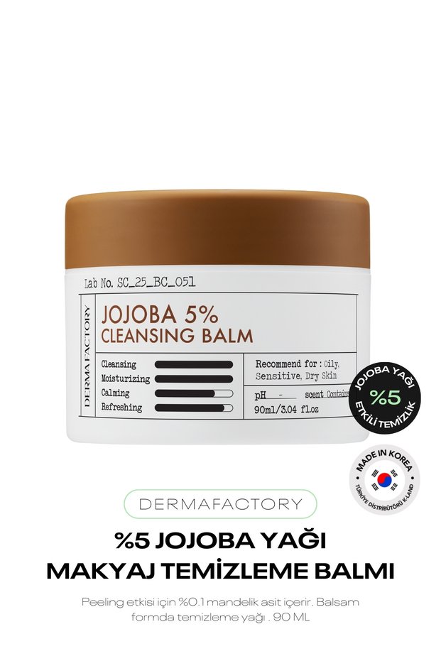 Makeup Removal Balm Containing Jojoba Oil Derma Factory Jojoba 5% Cleansing Balm