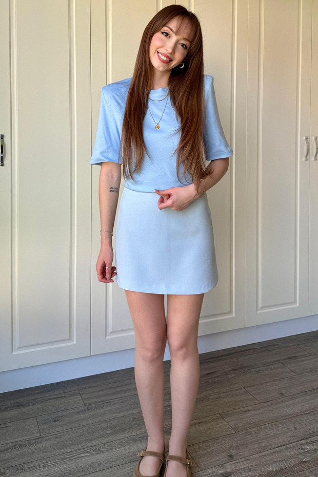 Basic Mini Mavi Etek - 5