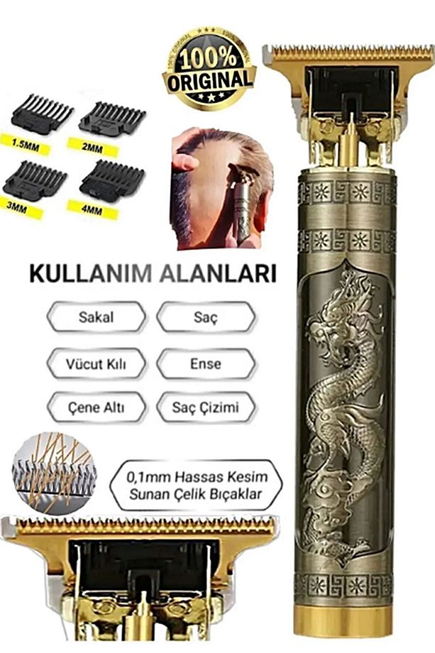 Premium Profesyonel Vintage Saç Sakal Ense Tüm Vücut Tüyü Lazer Epilasyon Öncesi Tıraş Makinesi - 2