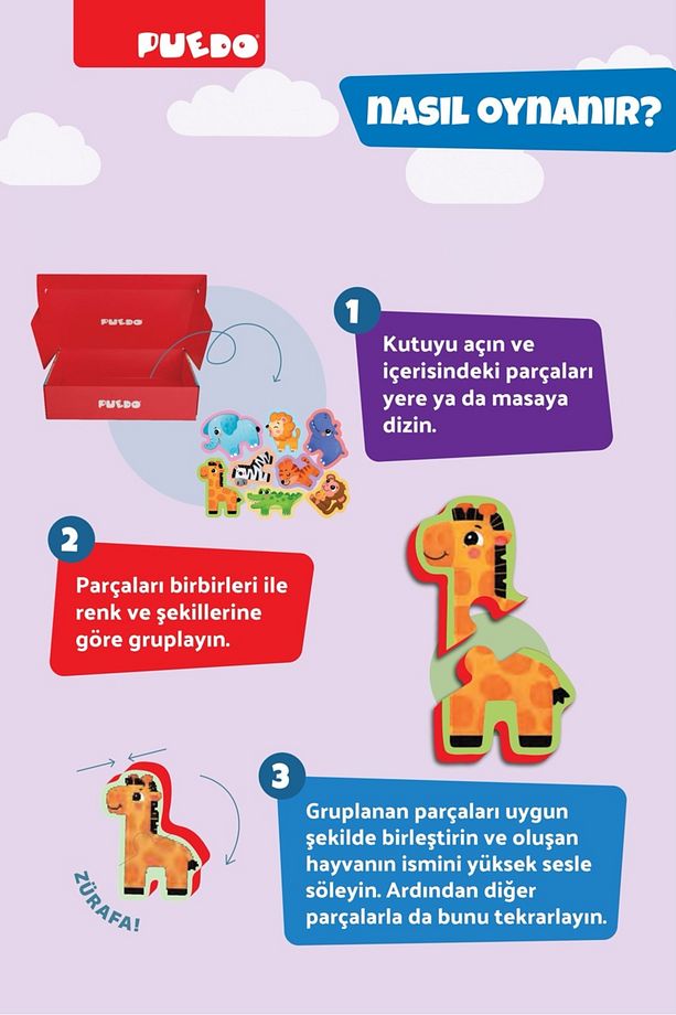 Ayakta Durabilen Bebek Puzzle - Safari - 5