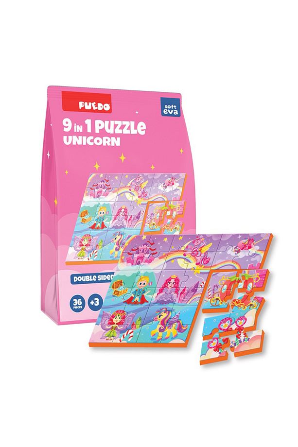 36 Parça 9in1 Çift Taraflı Puzzle - Unicorn - 2