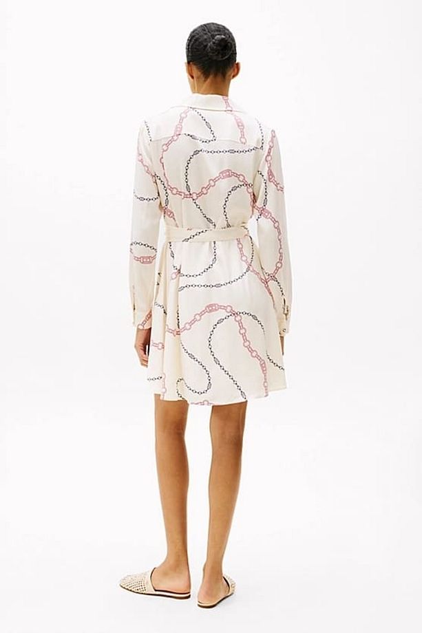 Kadın Th Fluid Viscose Mini Wrap Elbise - Ekru - 2