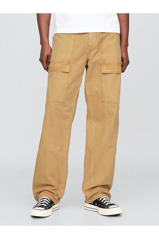 Erkek Sarı Baggy Utility Pantolon - 8