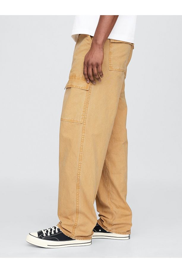 Erkek Sarı Baggy Utility Pantolon - 7