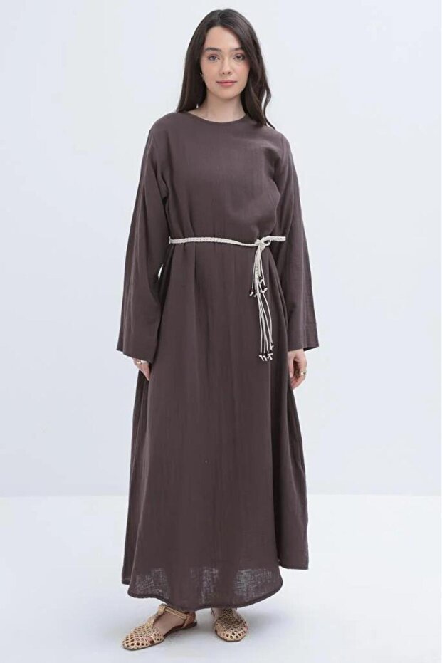 Women's Belted Basic Muslin Dress S60172A0