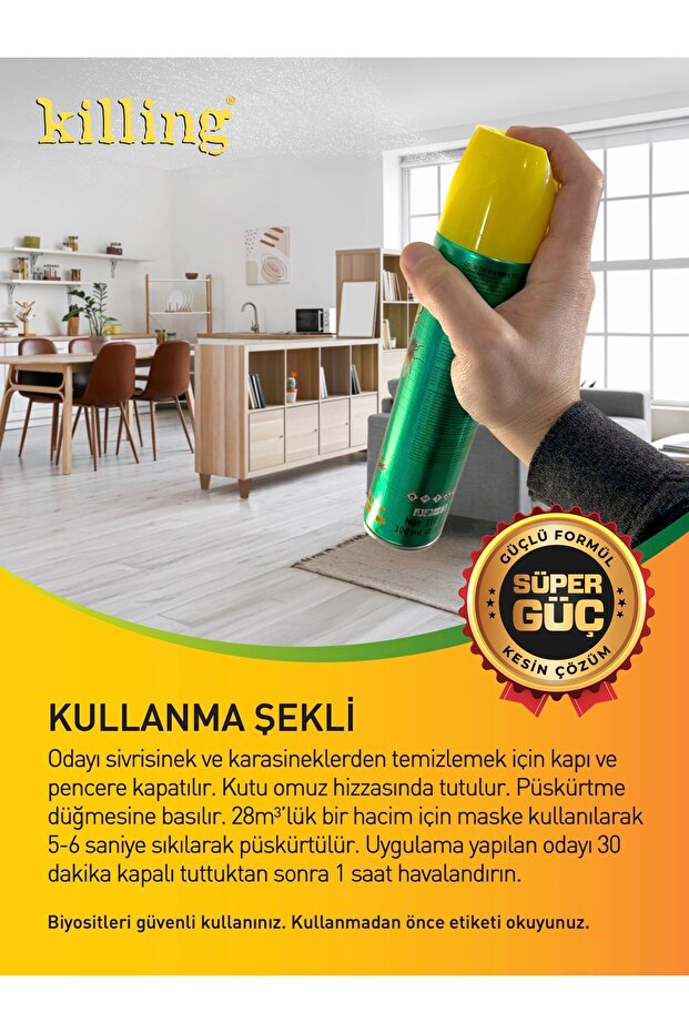 Sivrisinek Karasinek Öldürücü Sprey 300ml - 5