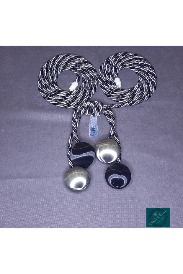 4 Bulk Black-Light Grey (221) Silk String Wrap Fund Tulle Double Curtain Ceiling Binding Accessory