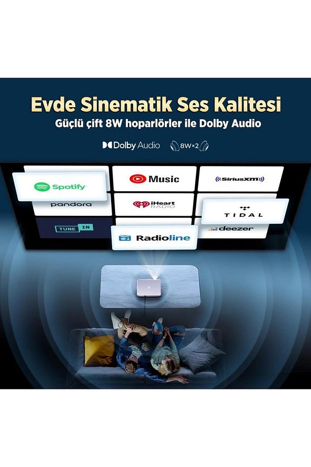 Performance V700G Android Google TV HDR10+ 4K Destekli Projeksiyon Cihazı +Auto Focus+Auto Ke - 8