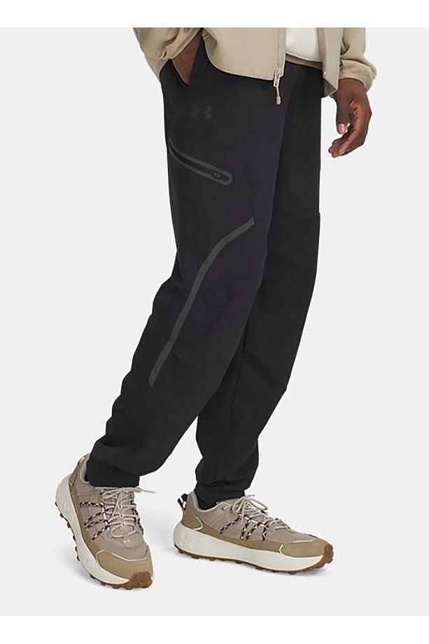 1390256-001 UA Unstoppable Cargo Pa Lastikli Bel Loose Fit Siyah Erkek Eşofman Altı - 1