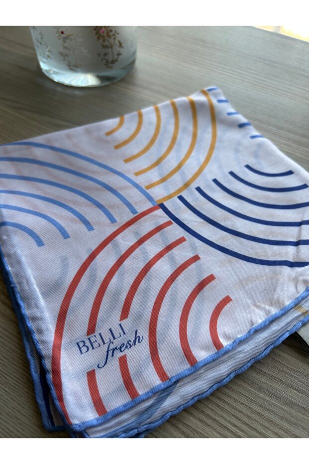 Bow Pattern Fresh Soft Scarf Blue - 1