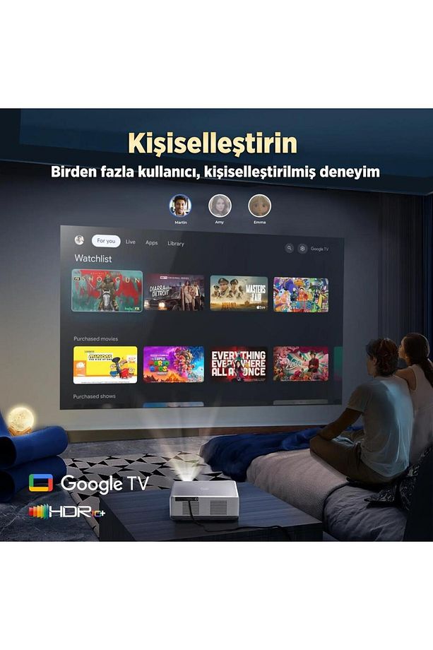 Performance V700G Android Google TV HDR10+ 4K Destekli Projeksiyon Cihazı +Auto Focus+Auto Ke - 6