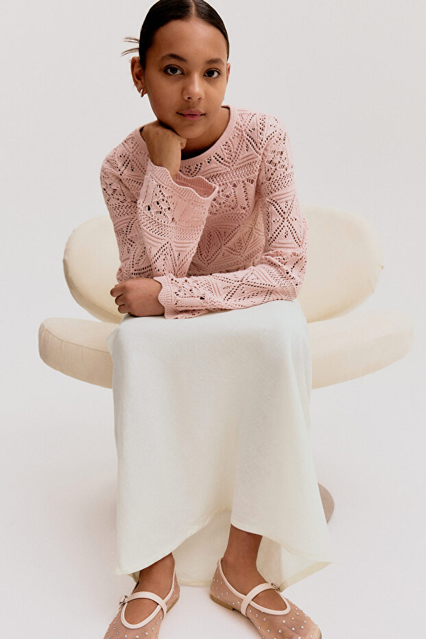 Keten Karışımlı Etek - 2