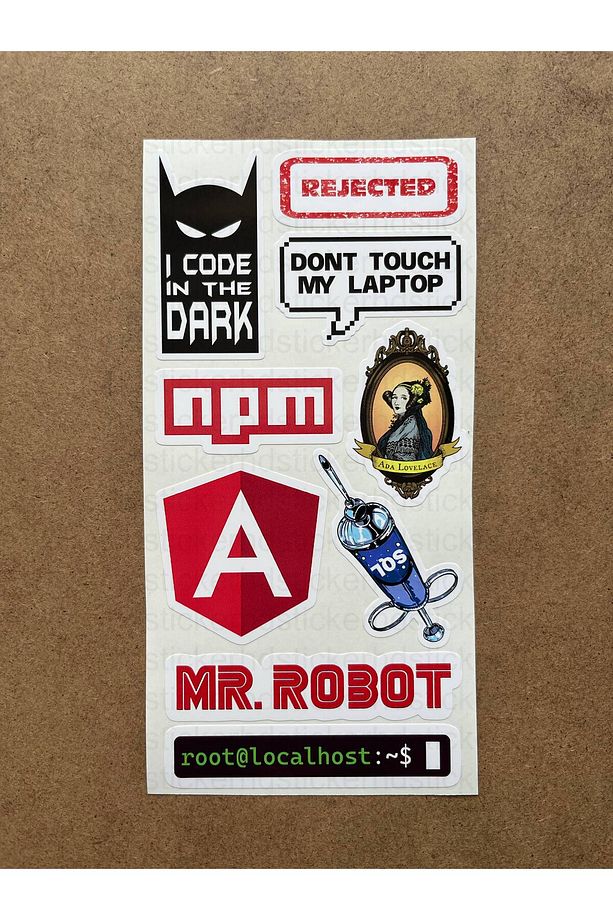 46 Adet Yazılım & Yazılımcı Software Developer Laptop Notebook Tablet Etiket Sticker Set P54 - 6