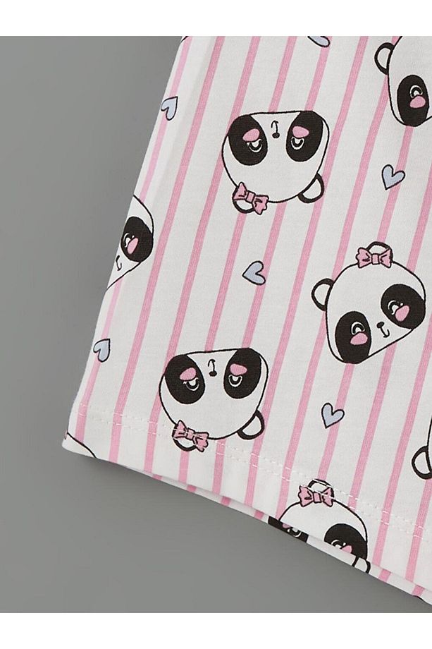 Baskılı Kız Çocuk Şortlu Pijama Takım (S5) - 6