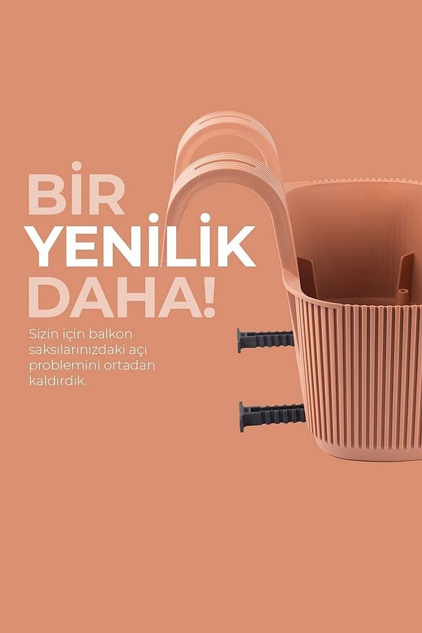 12 Adet 3,2 Litre Pera Askılı Balkon Saksısı Set Ayar Aparatlı Plastik Saksı Seti - 3