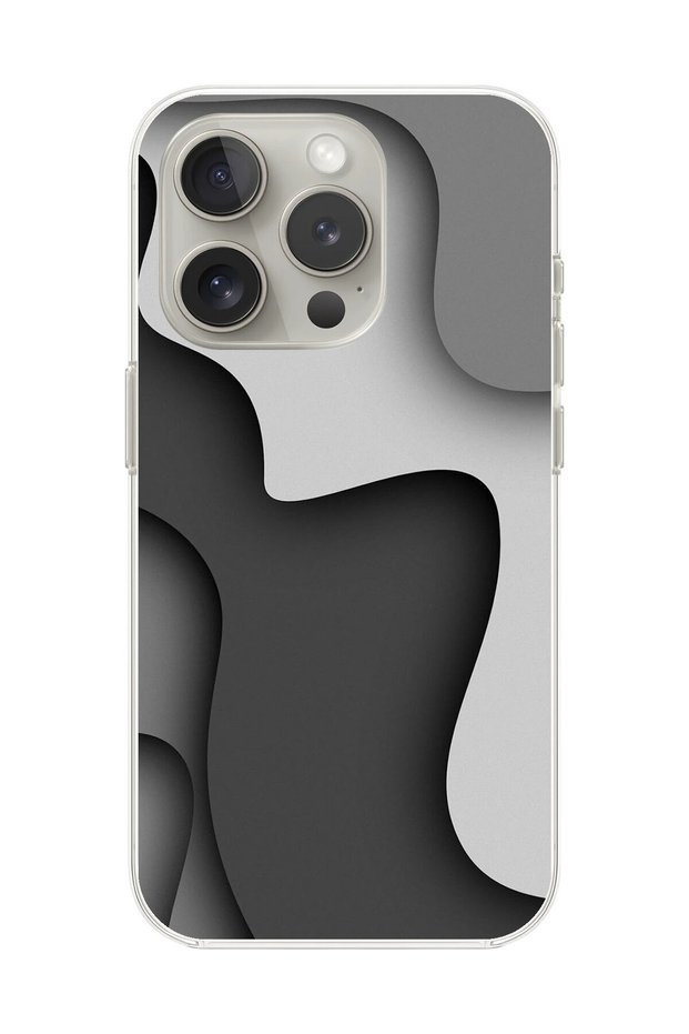 حافظة شفافة متوافقة مع هاتف iPhone 16 Pro Max مع تصميمين لورق الحائط الشفاف