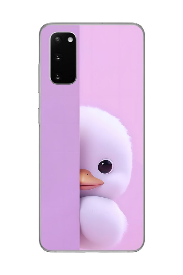 Samsung Galaxy S20 Compatible Transparent Case 3 Plush Duck Design