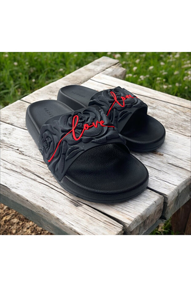 ROSE EMBOSSED .NON-SLIP SOLE SLIPPER. Pool Sea Bath Balcony Terrace Home And Street Slipper