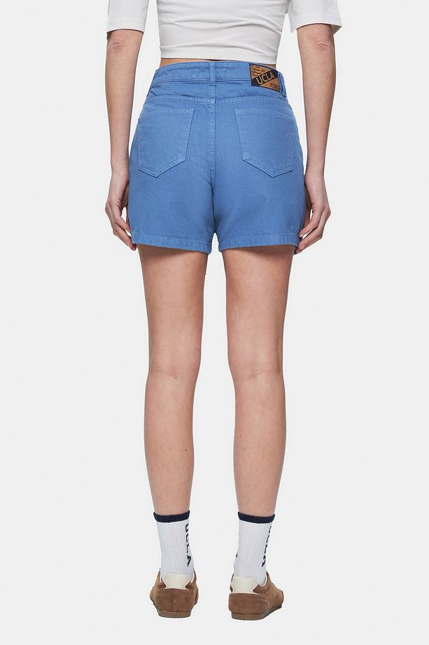 LINDA Mavi Yıkamalı Denim Şort Etek Standard Fit Kadın Şort - 6