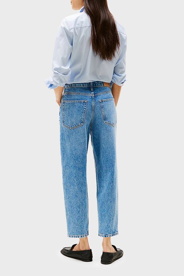 Streç Pamuklu Tapered Fit Yüksek Bel Daralan Paça Jeans KOT PANTOLON WW0WW44365 - 4